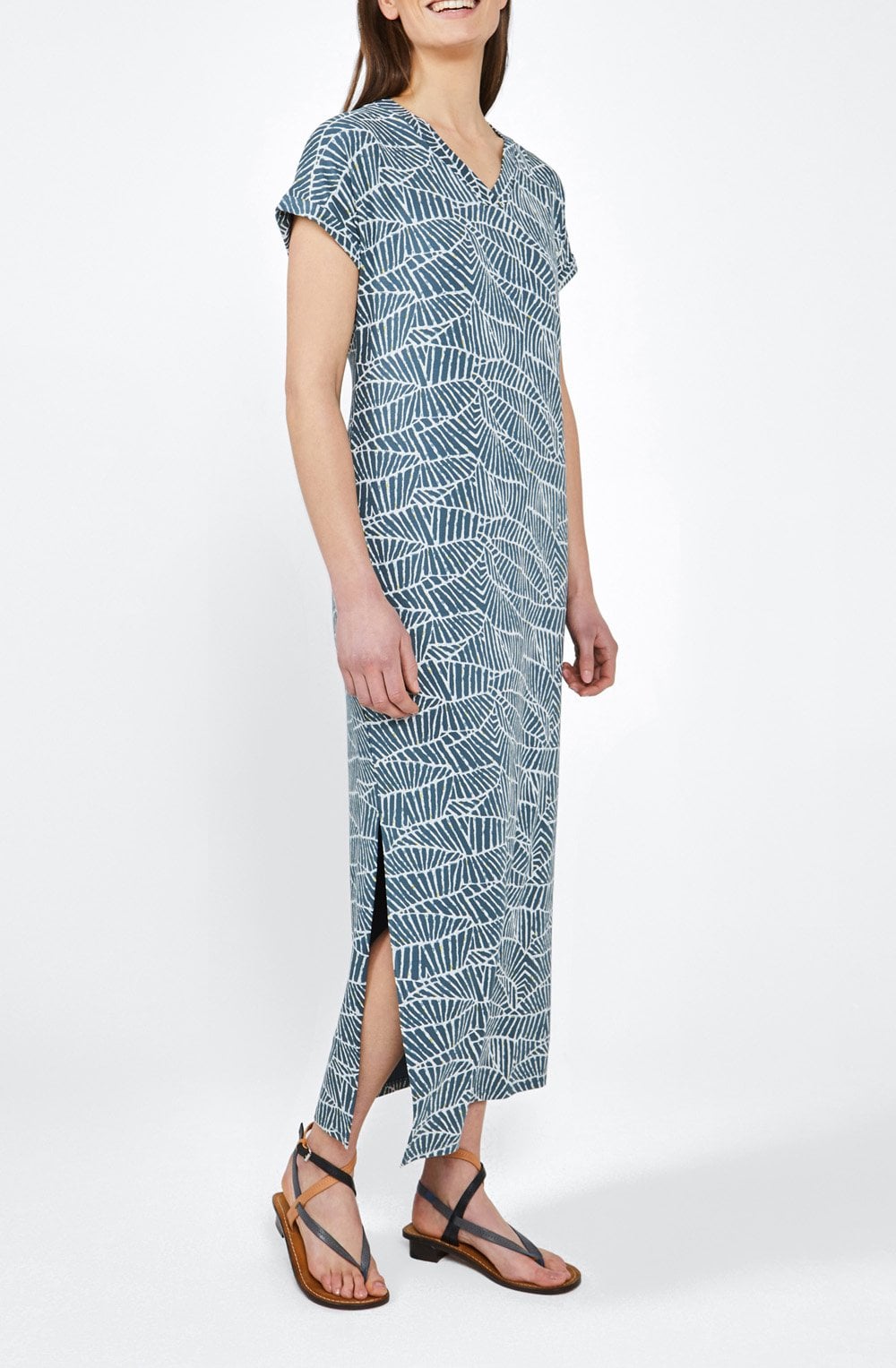 Leaf Design Maxi Dress