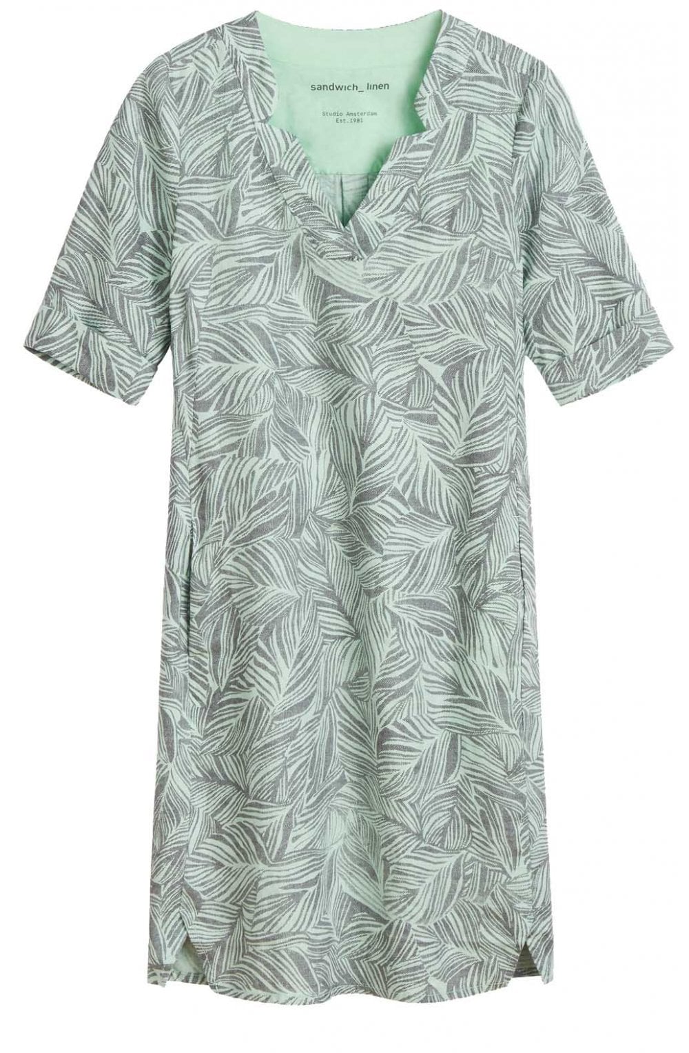 Leaf Patterned Shift Dress