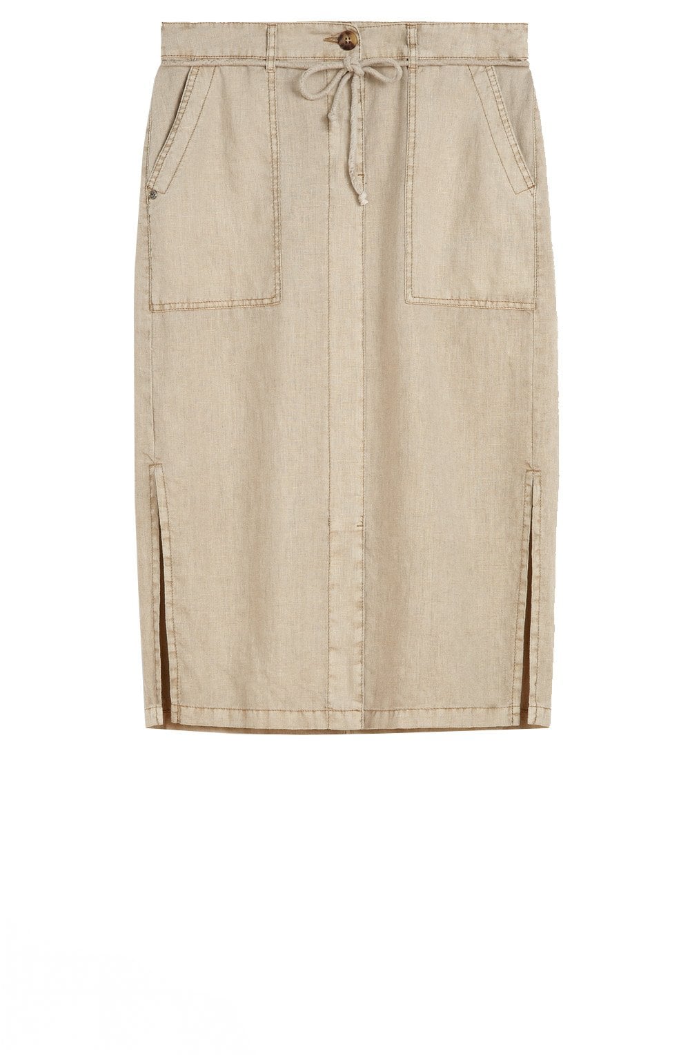 Light Khaki Linen Skirt