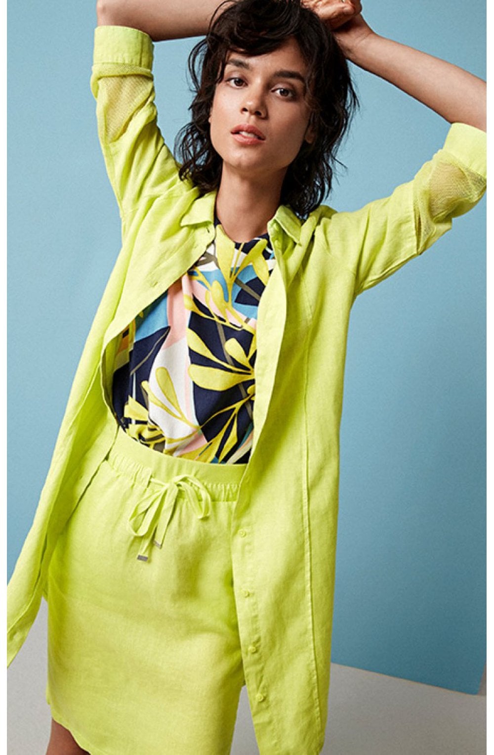 Lime Bold Print Blouse