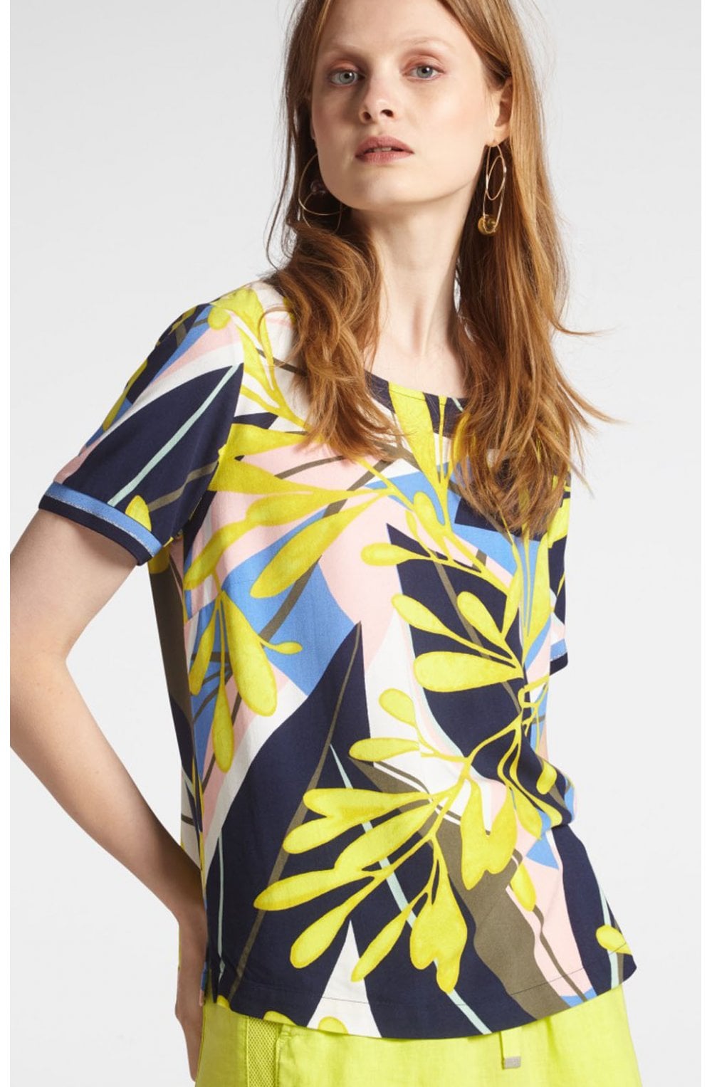Lime Bold Print Blouse
