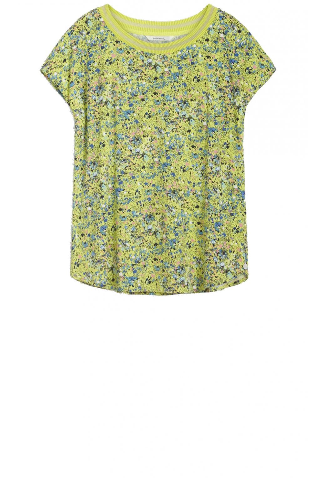 Lime Floral Print Blouse