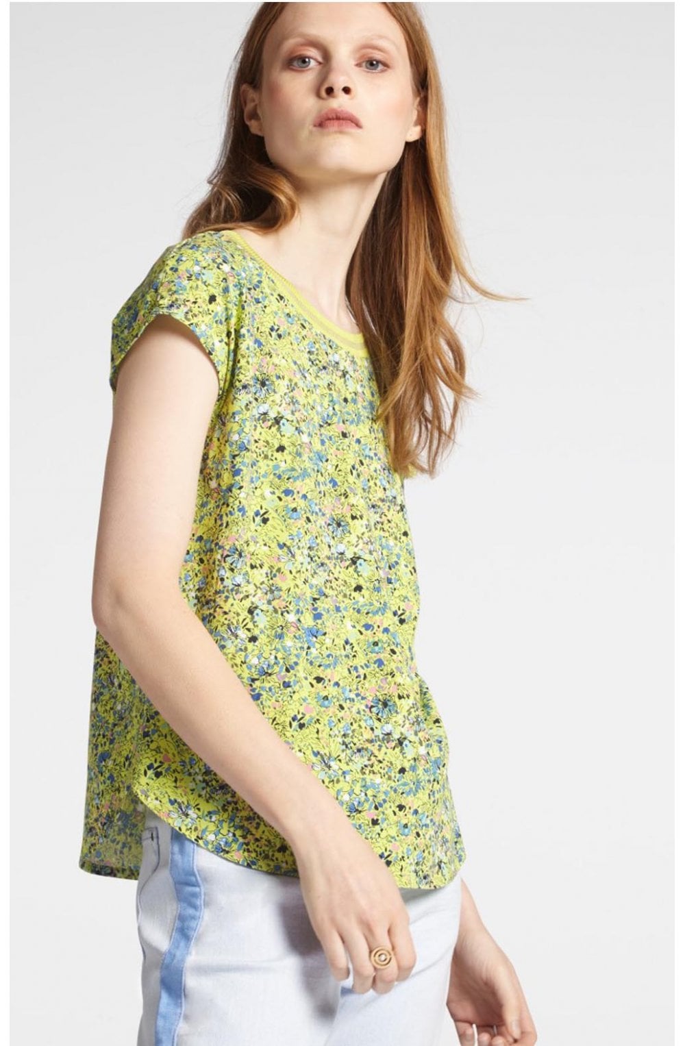 Lime Floral Print Blouse