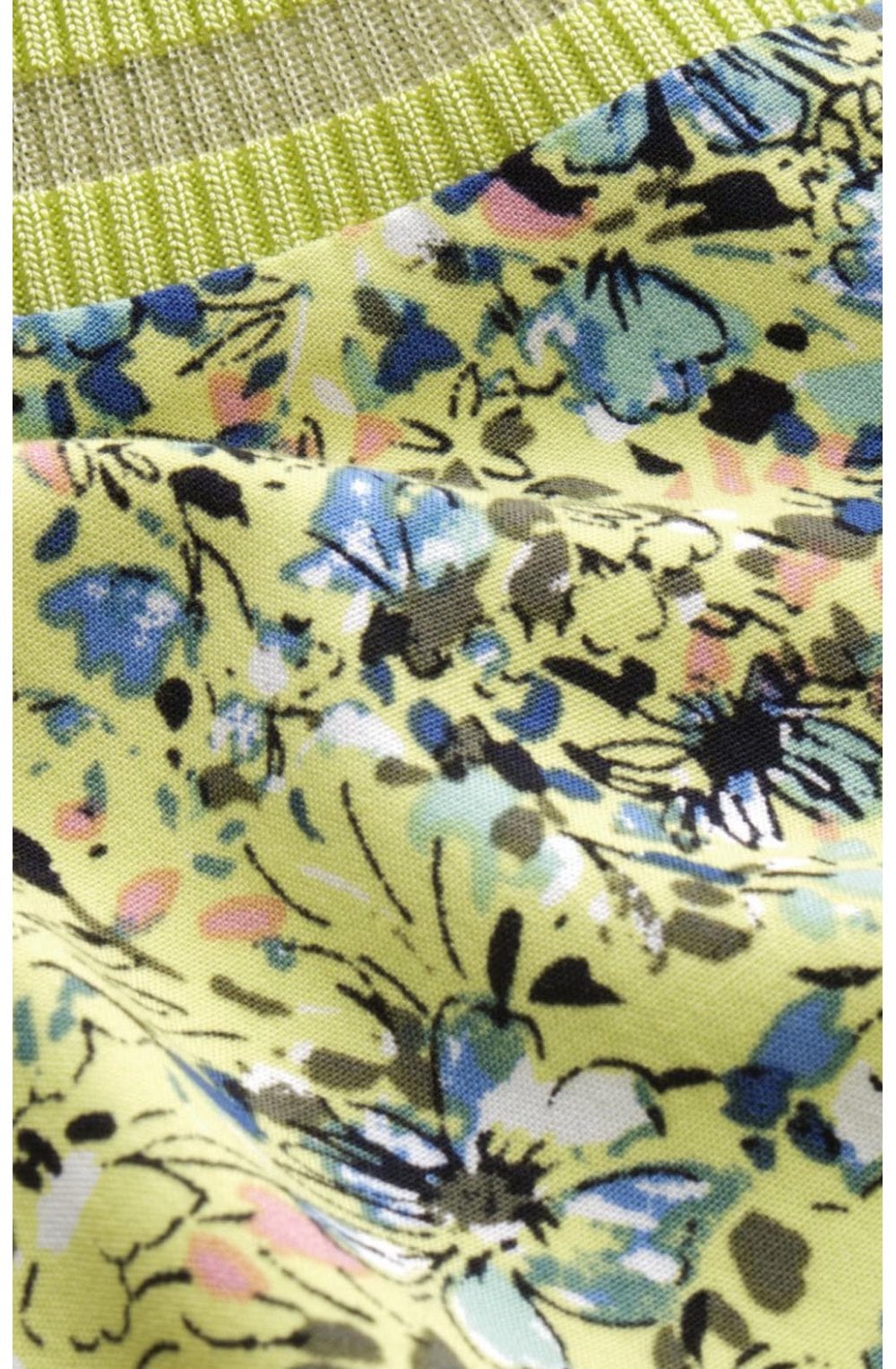 Lime Floral Print Blouse