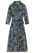 Lime & Navy Floral Shirt Dress