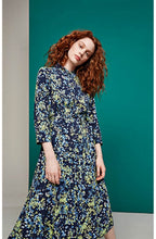 Lime & Navy Floral Shirt Dress