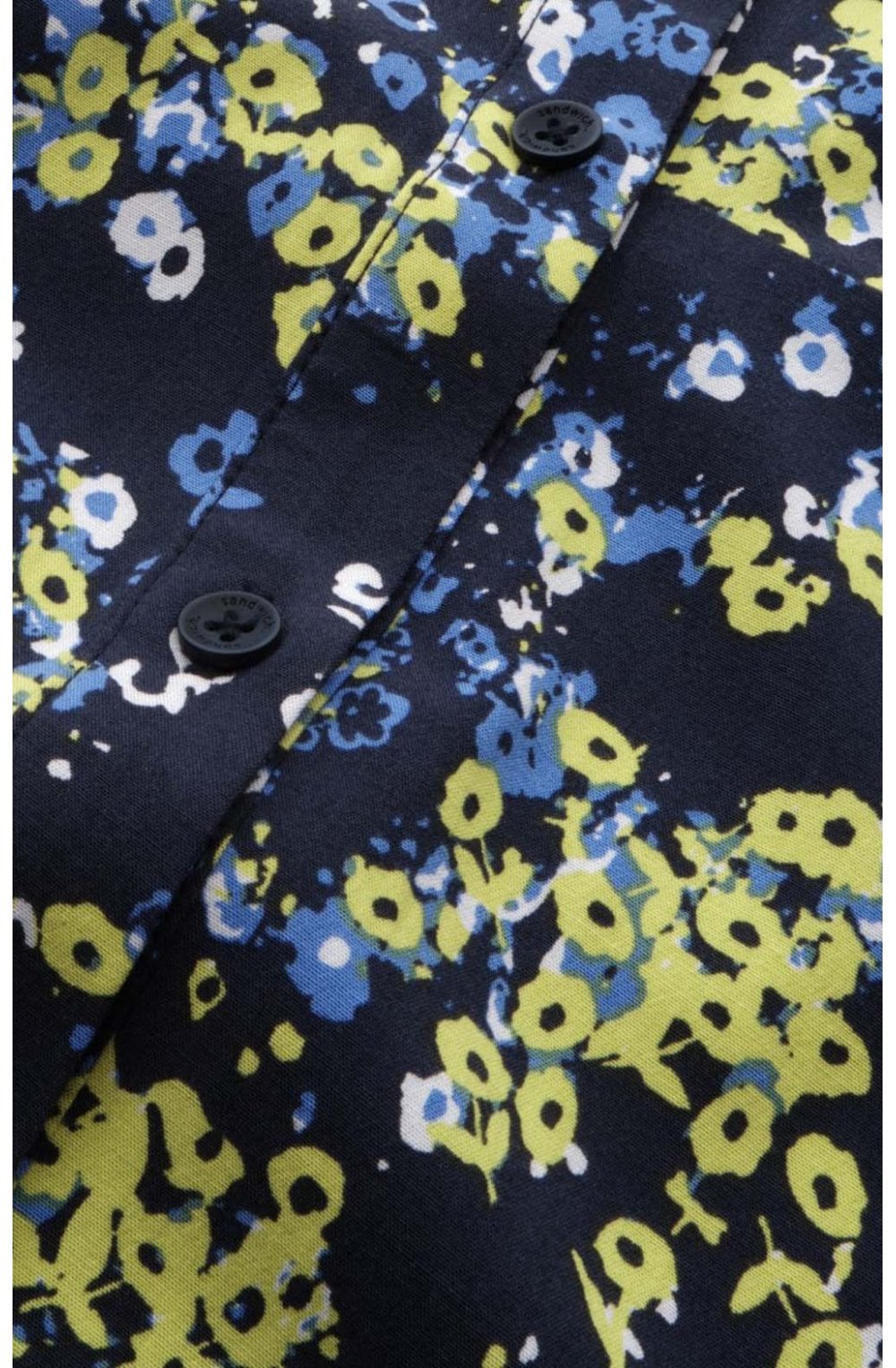 Lime & Navy Floral Shirt Dress
