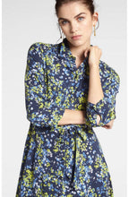 Lime & Navy Floral Shirt Dress