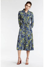 Lime & Navy Floral Shirt Dress
