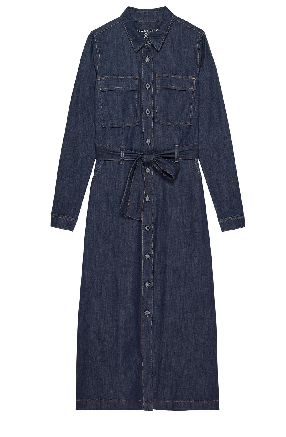 Long Blue Denim Shirt Dress