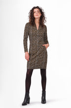 Long Sleeve Black Tiger Print Dress