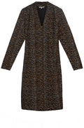 Long Sleeve Black Tiger Print Dress