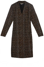 Long Sleeve Black Tiger Print Dress