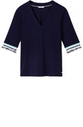 Martime Blue Fine Ribbed Top