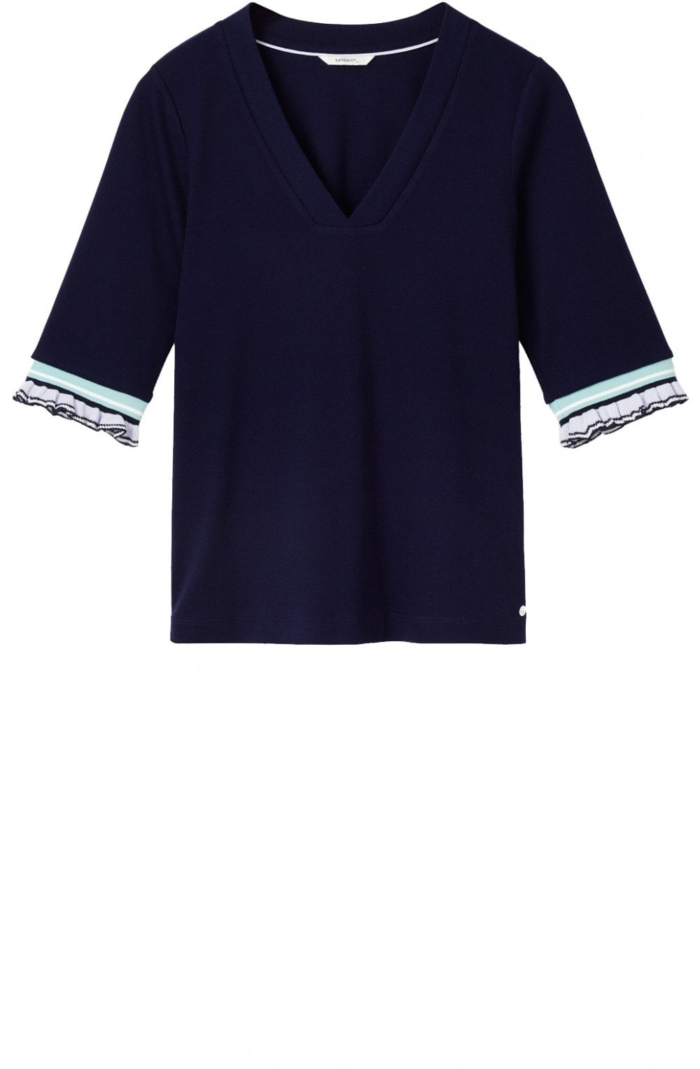 Martime Blue Fine Ribbed Top