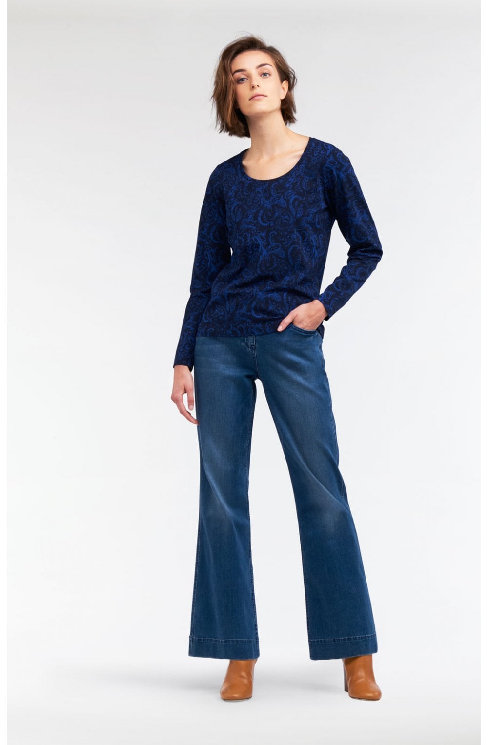 Merlin Blue Patterned Top