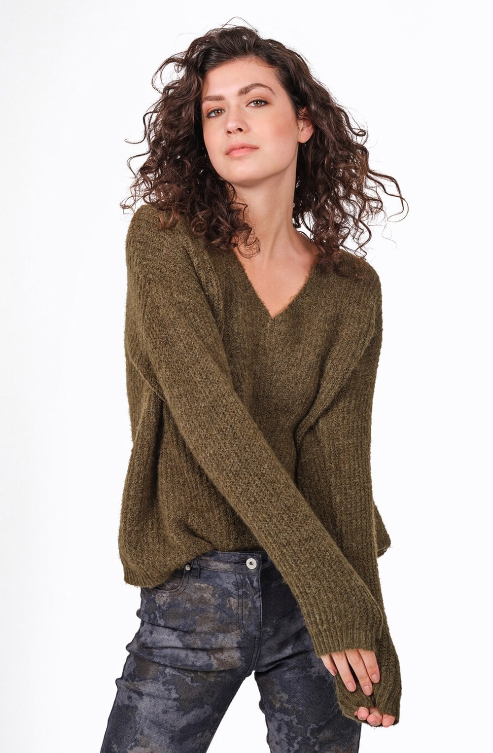 Military Green Knit Jumper