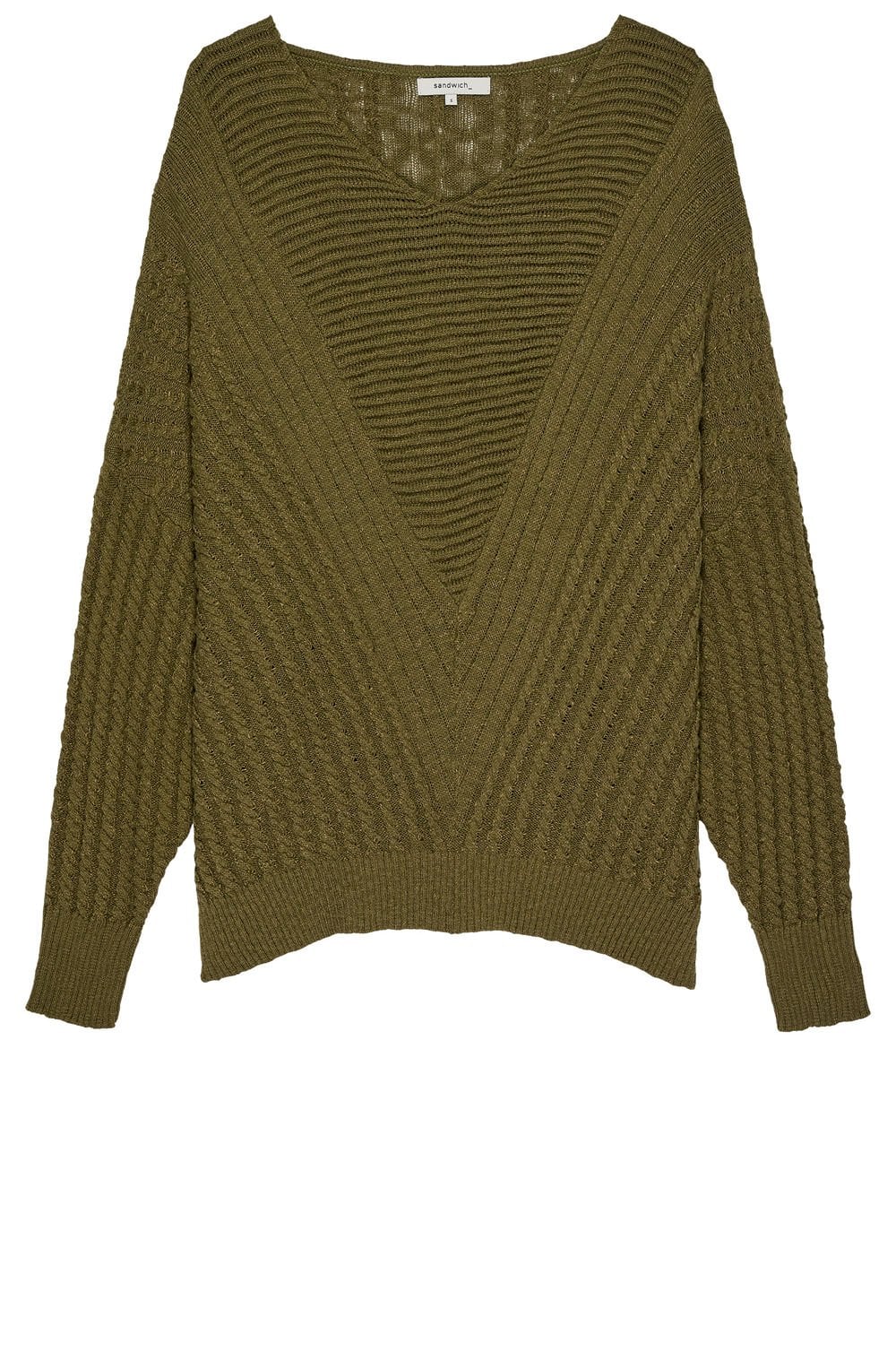 Military Olive Cable Knit Relaxed Jumper