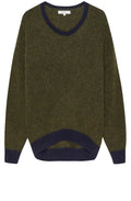 Military Olive Navy Hemmed Jumper