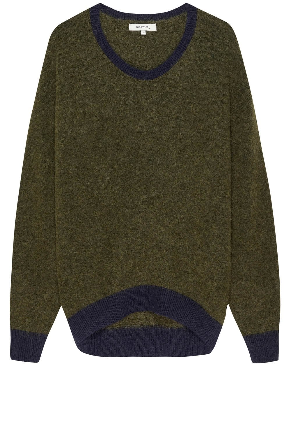 Military Olive Navy Hemmed Jumper