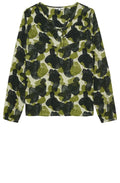 Military Olive Tie Detail Blouse