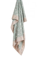 Mint Green Leaf Print Scarf