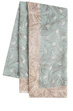 Mint Green Leaf Print Scarf