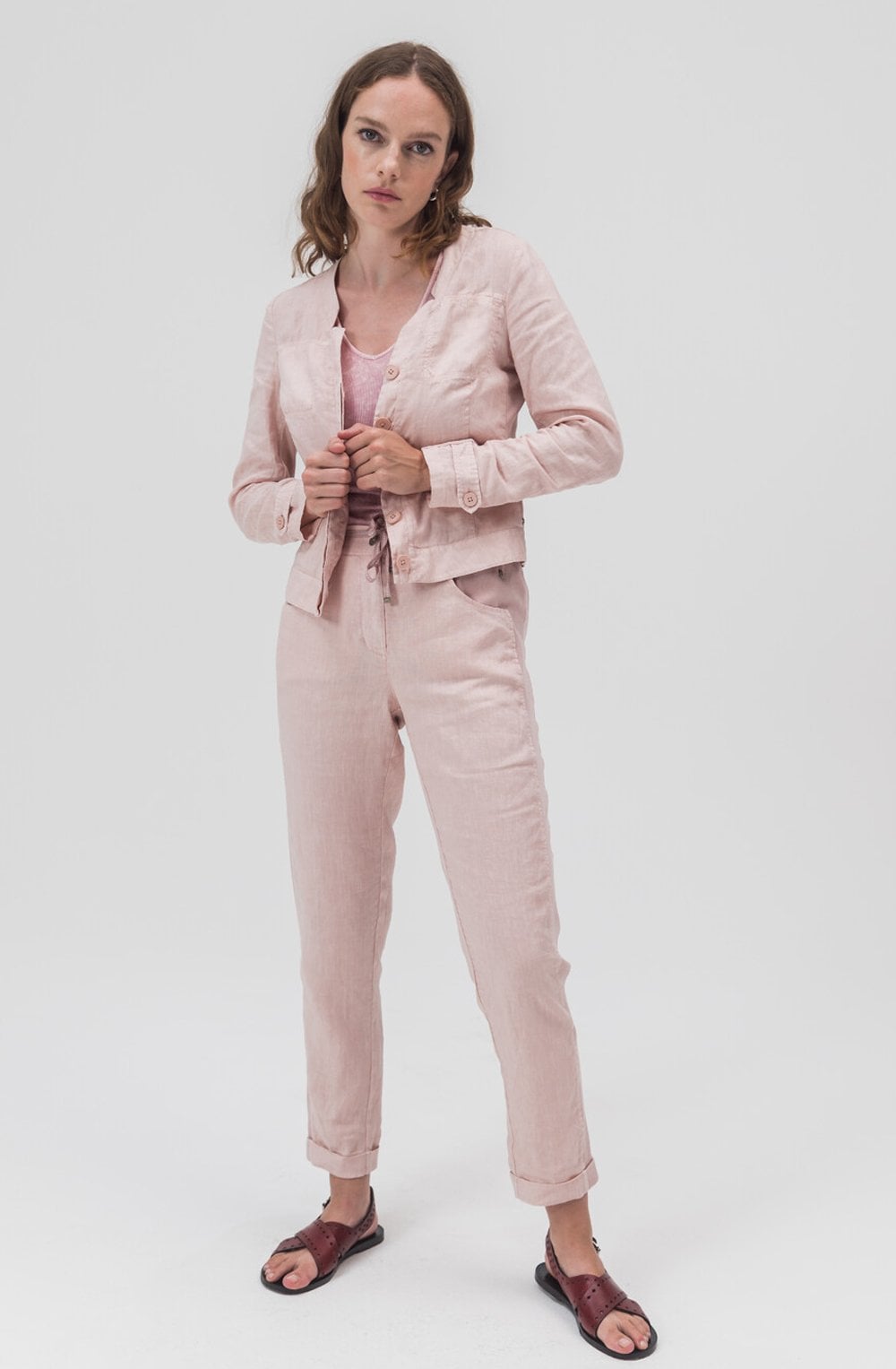 Misty Rose Linen Jacket