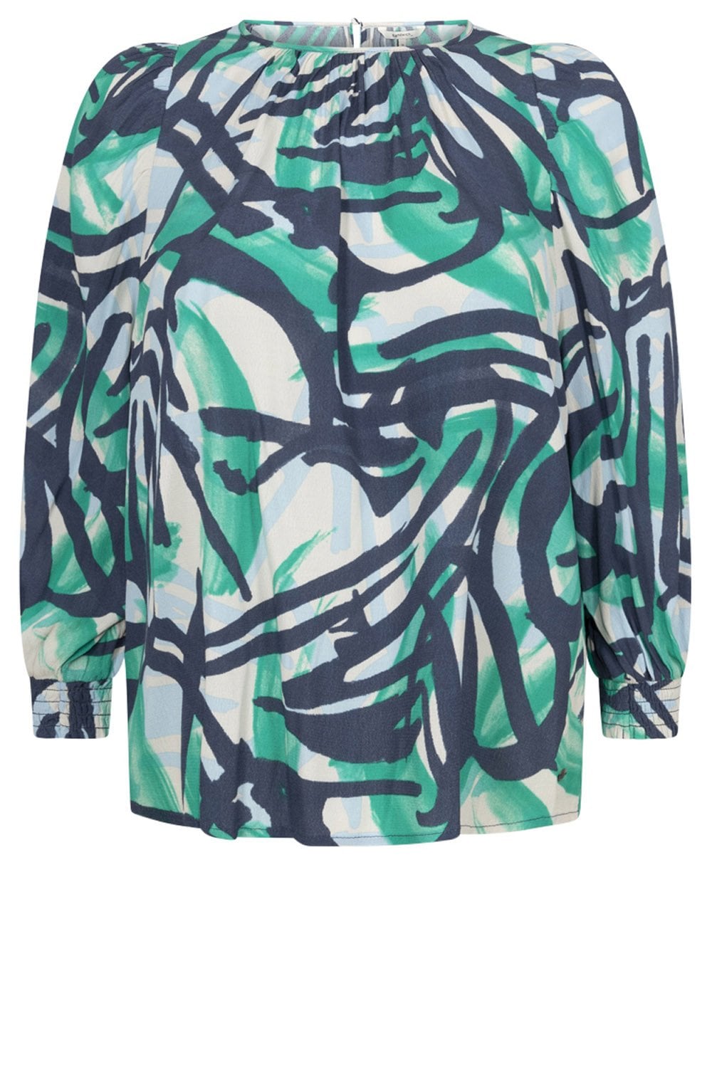 Moon Beam Ruched Neck Blouse