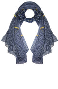 Navy Animal Print Scarf