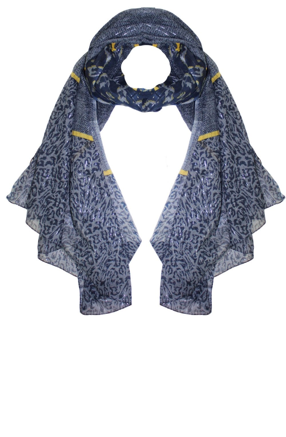 Navy Animal Print Scarf