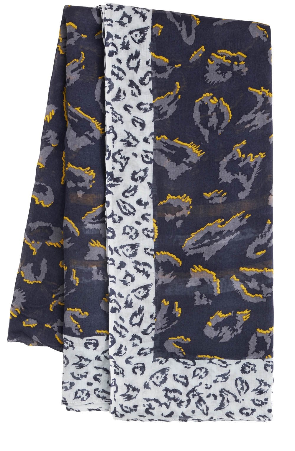 Navy Animal Print Scarf