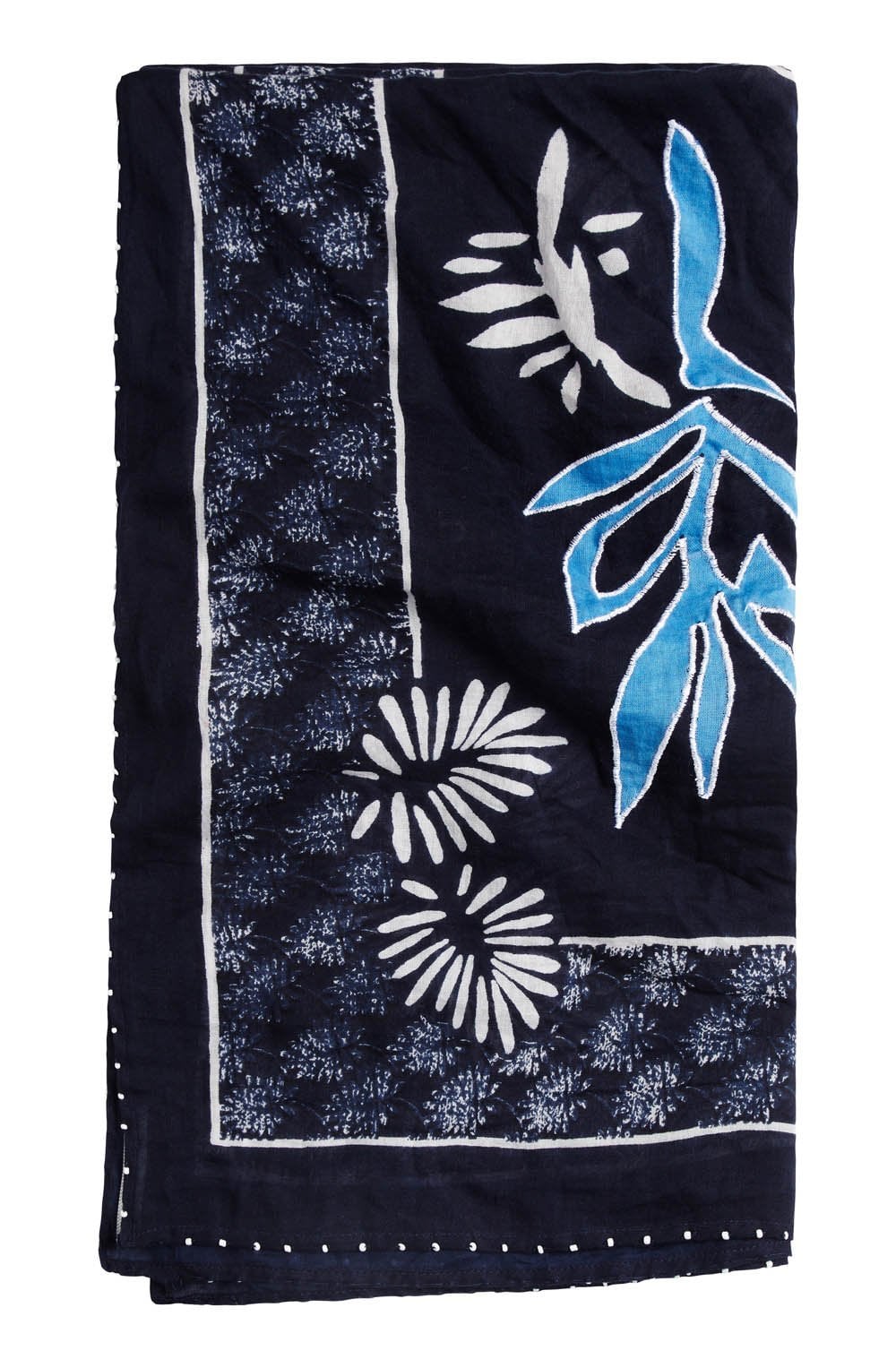 Navy & Cream Print Scarf
