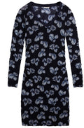 Navy Crushed Patterned Dress