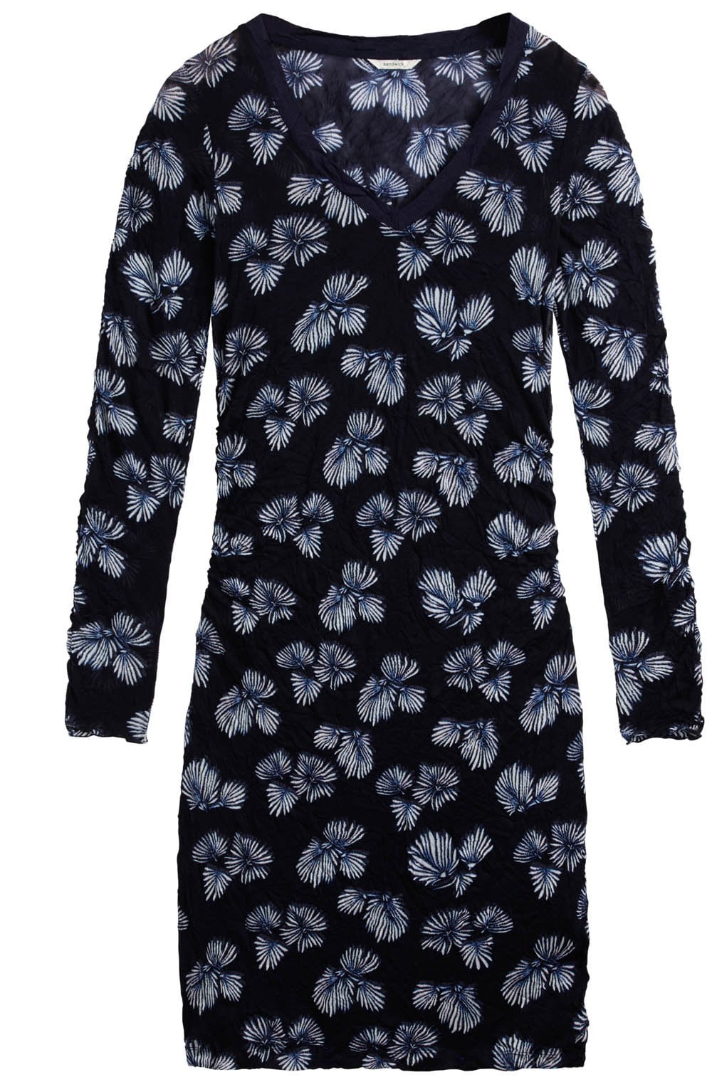 Navy Crushed Patterned Dress