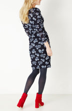 Navy Crushed Patterned Dress