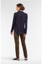 Navy Gold Print Blouse