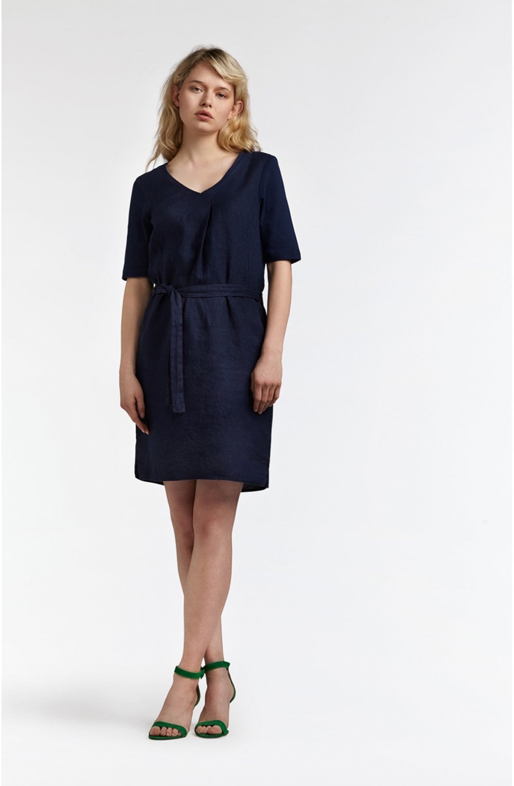 Navy Linen Dress