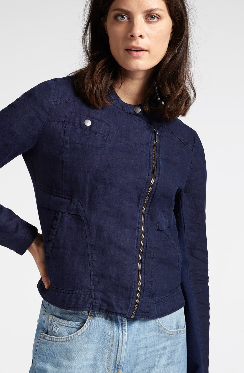 Navy Linen Jacket
