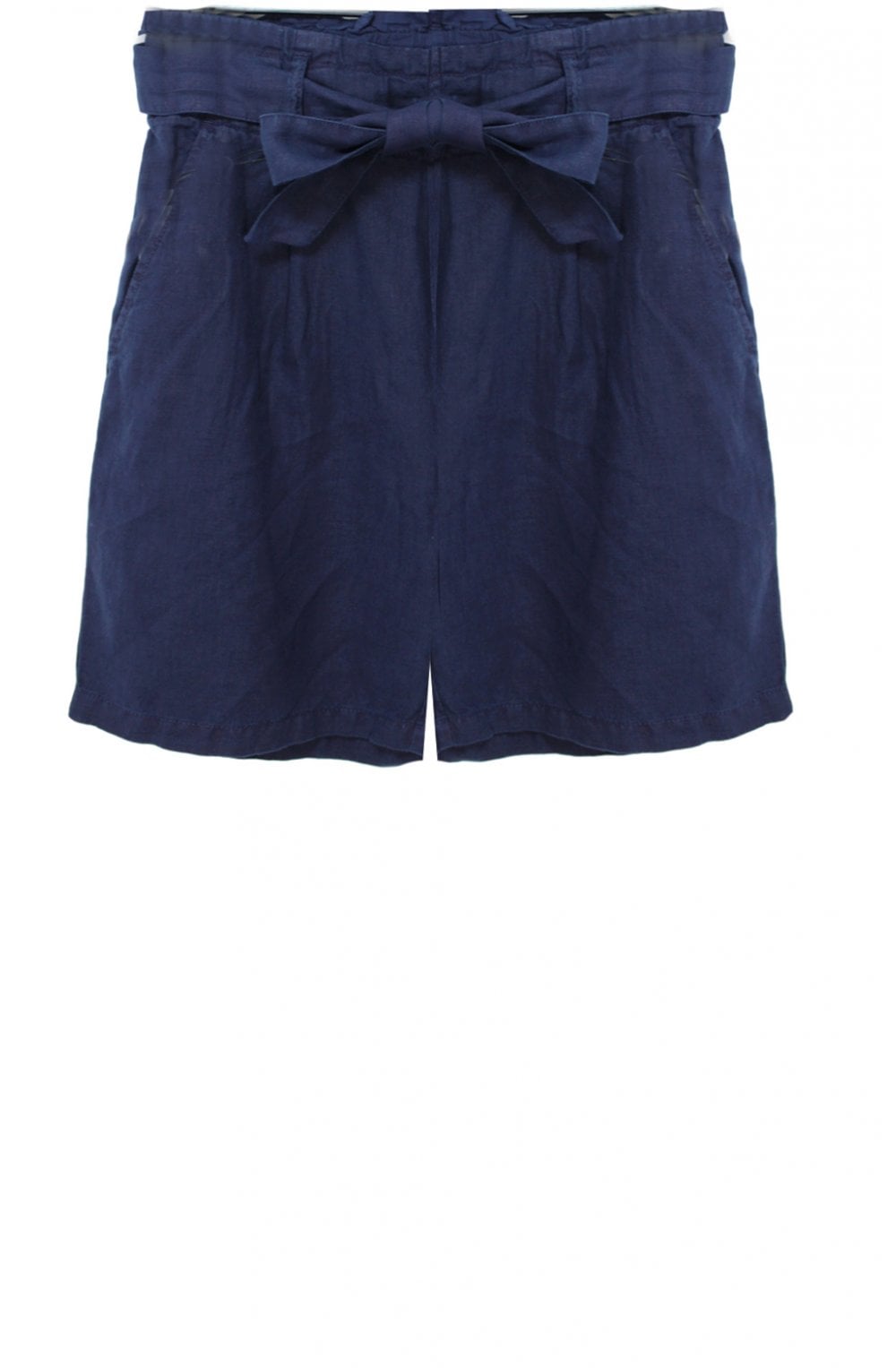 Navy Linen Shorts
