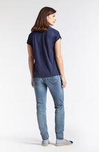 Navy Patterned Front Top