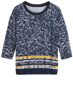 Navy Patterned Jersey Top