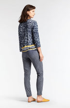 Navy Patterned Jersey Top