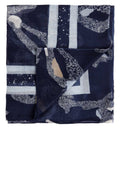 Navy Patterned Scarf