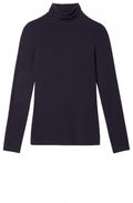 Navy Roll Neck Jersey Top