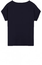 Navy Silky Front Top