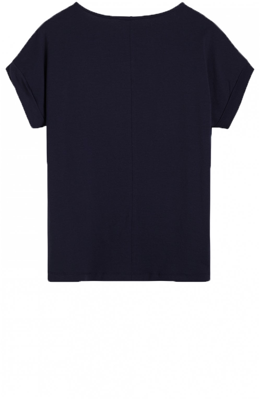 Navy Silky Front Top