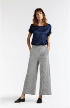 Navy Silky Front Top