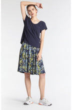 Navy Silky Front Top