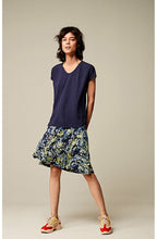 Navy Silky Front Top